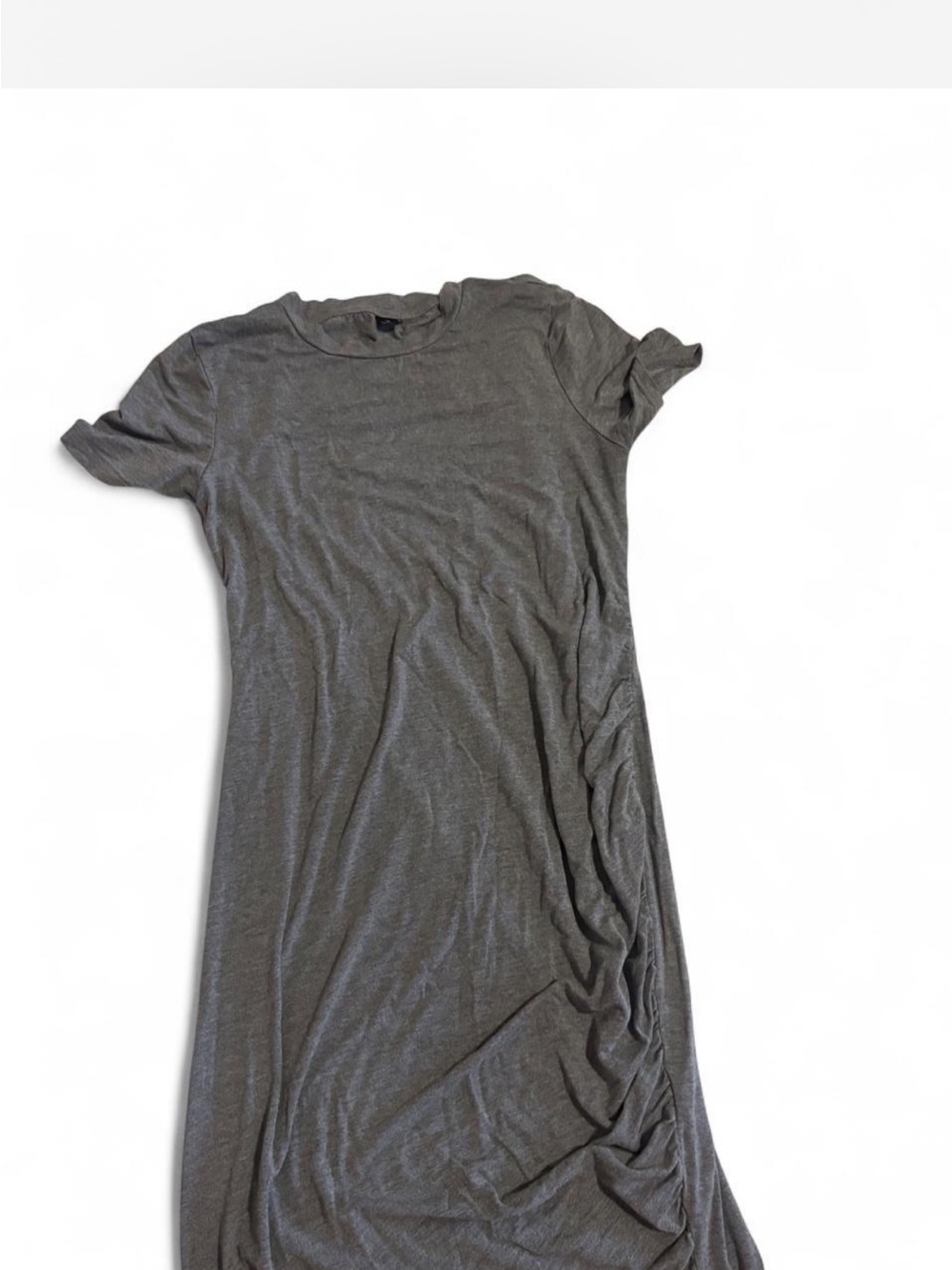 SHEIN Charcoal Gray Short-Sleeve Maternity Dress with Side Ruching